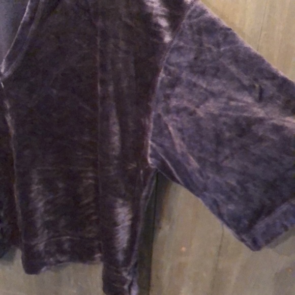 Free People Valerie Open Back Velvet Top XS Slouchy Oversized Purple - Picture 7 of 17